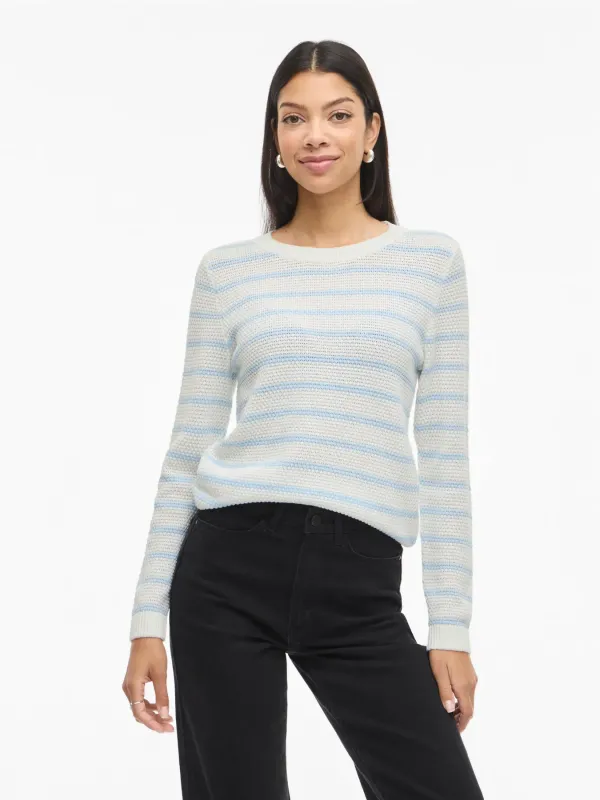 VIDALO_O_NECK_L_S_STRIPE_KNIT_TOP_NOOS_SS26