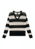 V_neck_Sweater_Knit_Stripe