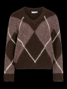 VITOLISE_V_NECK_L_S_CHECK_KNIT__TOP_TES_AU26
